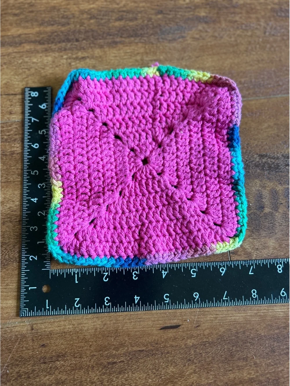 Handmade Crocheted Colorful Square Coaster
